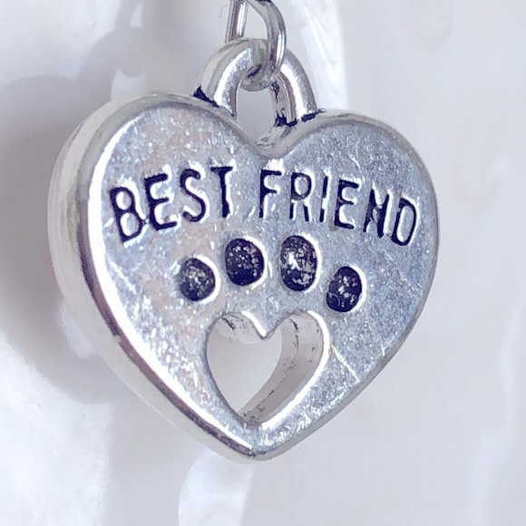 New Paw Print Puppy Dog Kitty Cat Dangling Drop Heart Handmade Earrings Gifts - Picture 3 of 5